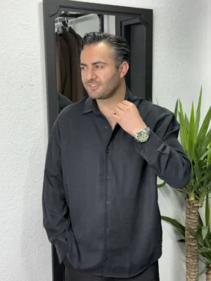 Yeni Modal Kumaş Gömlek Siyah